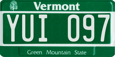 VT license plate YUI097