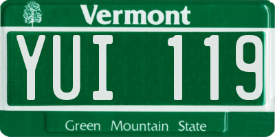 VT license plate YUI119