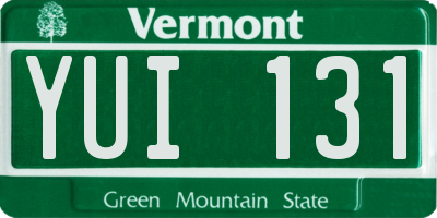 VT license plate YUI131