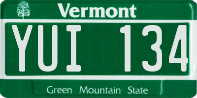 VT license plate YUI134