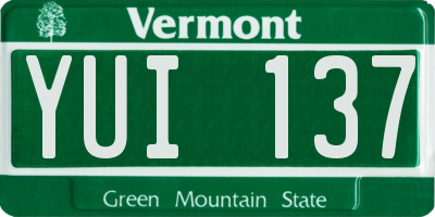 VT license plate YUI137