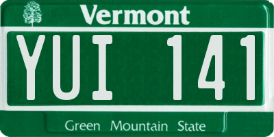 VT license plate YUI141
