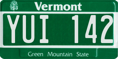 VT license plate YUI142