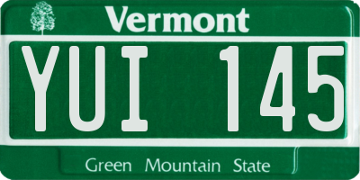 VT license plate YUI145