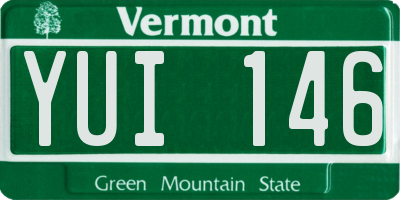 VT license plate YUI146