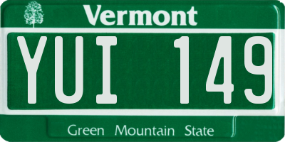 VT license plate YUI149