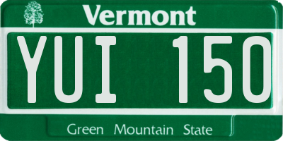 VT license plate YUI150