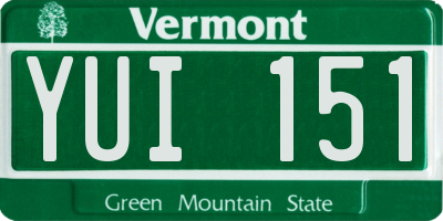 VT license plate YUI151