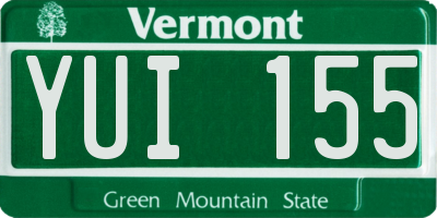 VT license plate YUI155