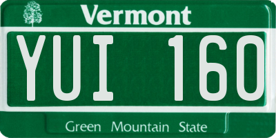 VT license plate YUI160