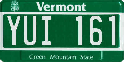 VT license plate YUI161