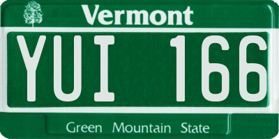 VT license plate YUI166