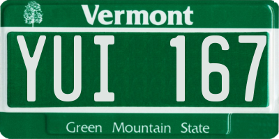 VT license plate YUI167