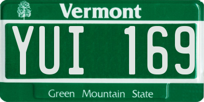 VT license plate YUI169