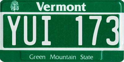 VT license plate YUI173
