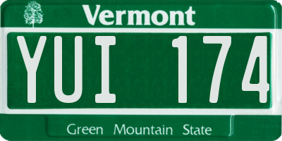 VT license plate YUI174