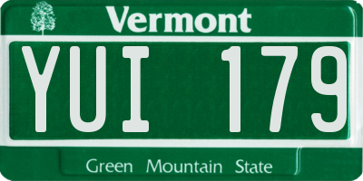 VT license plate YUI179