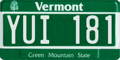 VT license plate YUI181