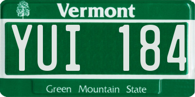 VT license plate YUI184