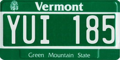 VT license plate YUI185