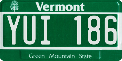 VT license plate YUI186