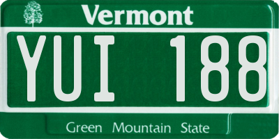 VT license plate YUI188