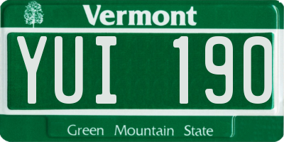 VT license plate YUI190