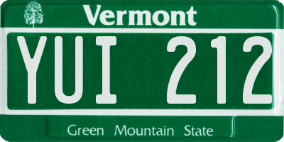 VT license plate YUI212