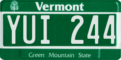 VT license plate YUI244
