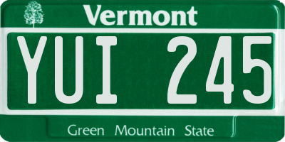 VT license plate YUI245