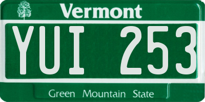 VT license plate YUI253