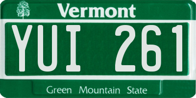 VT license plate YUI261