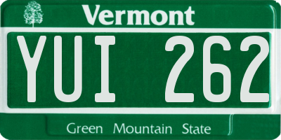 VT license plate YUI262