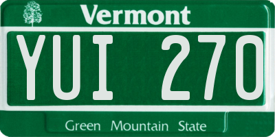 VT license plate YUI270