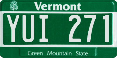 VT license plate YUI271