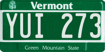 VT license plate YUI273