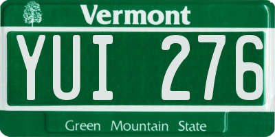 VT license plate YUI276