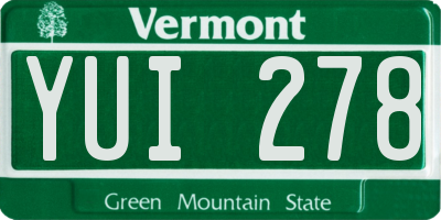 VT license plate YUI278