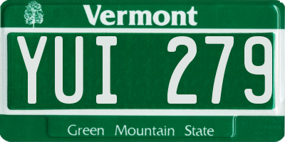 VT license plate YUI279