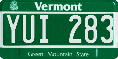 VT license plate YUI283