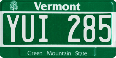 VT license plate YUI285