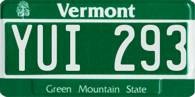 VT license plate YUI293