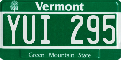 VT license plate YUI295