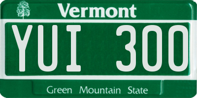 VT license plate YUI300