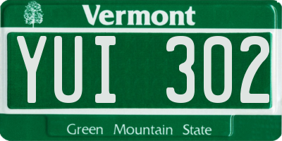 VT license plate YUI302