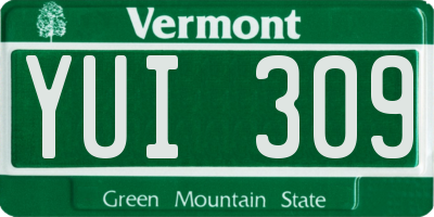 VT license plate YUI309