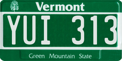 VT license plate YUI313