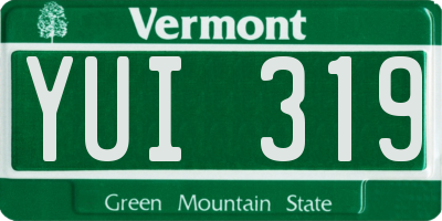 VT license plate YUI319