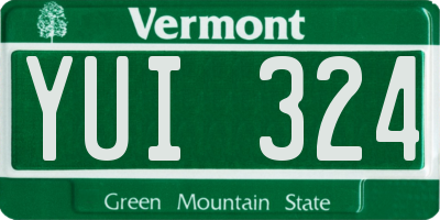 VT license plate YUI324