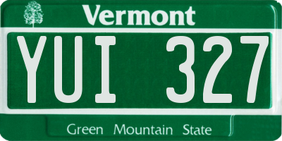 VT license plate YUI327